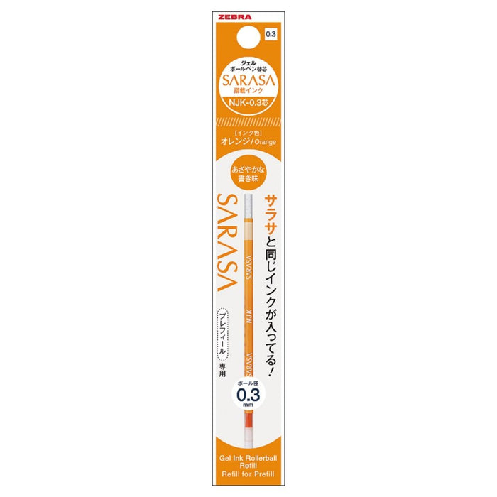 Zebra Ballpoint Pen Refill Prefeel Sarasa Orange Lead Njk-0.3 Pack of 10