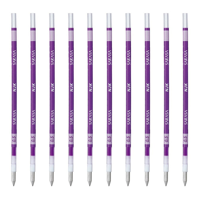 Zebra Prefeel Sarasa Njk-0.5 Purple Ballpoint Pen Refill Pack of 10