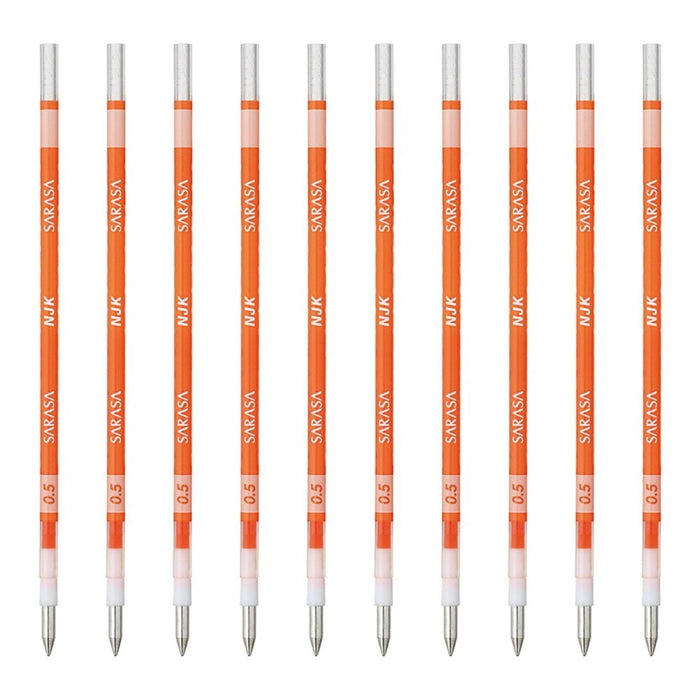 Zebra Ballpoint Pen Refill Prefeel Sarasa 0.5mm Red Orange Lead - Pack of 10