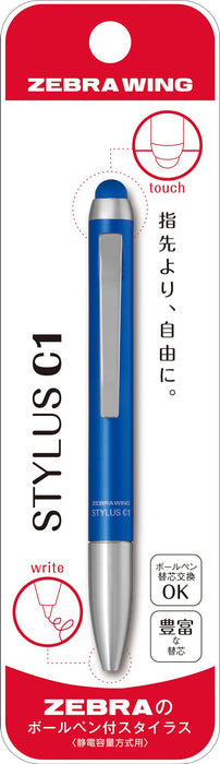 Zebra Blue Ballpoint Pen with Touch Stylus C1 Pack of 10 - Bp-Atc1-Bl