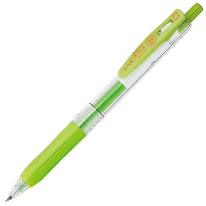 Zebra Sarasa Clip Light Green 0.3 Gel Ballpoint Pen Pack of 10