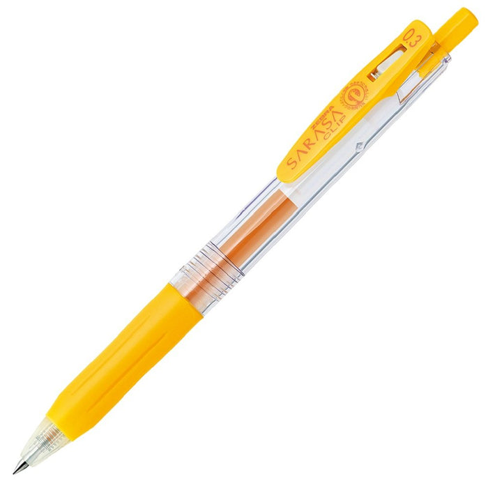 Zebra Sarasa Clip 0.3 Gel Ballpoint Pen in Yellow Pack of 10