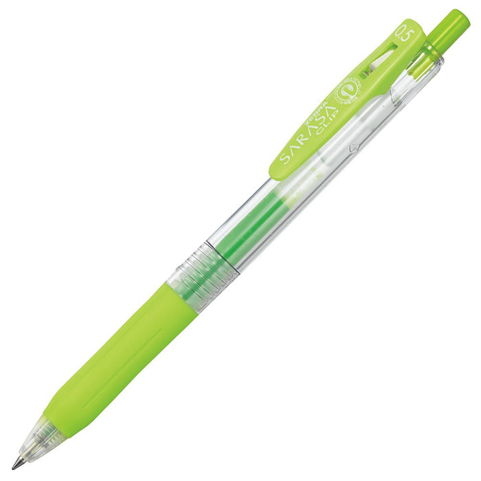 Zebra Sarasa Clip Gel Ballpoint Pen 0.5mm Light Green Pack of 10