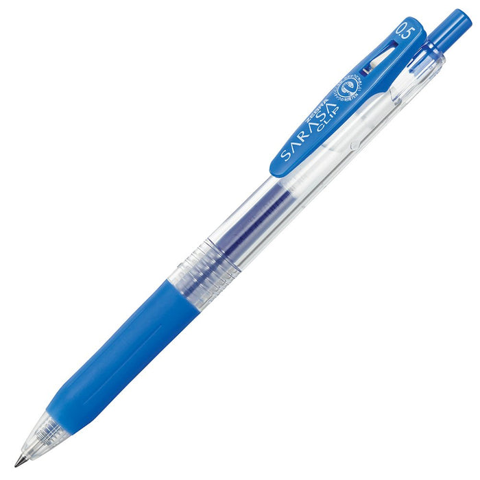 Zebra Sarasa Clip Gel Ballpoint Pen 0.5mm Pale Blue Pack of 10