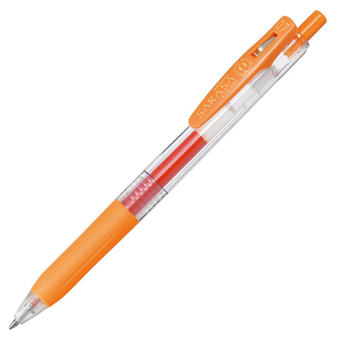 Zebra Sarasa Clip 0.7 Gel Ballpoint Pen in Orange Pack of 10