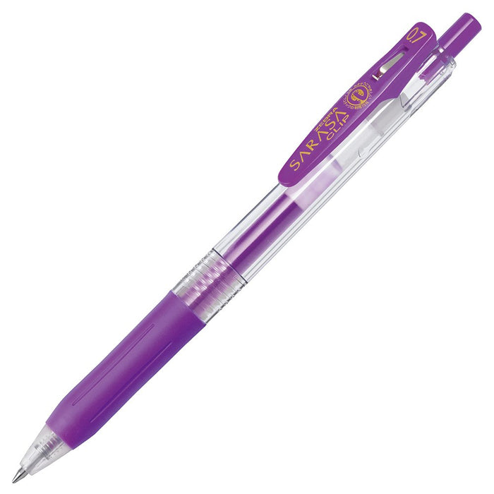 Zebra Sarasa Clip 0.7 Purple Gel Ballpoint Pen Pack of 10