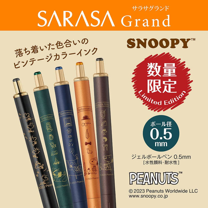 Zebra Sarasa Grand Gel Ballpoint Pen 0.5mm Vintage Snoopy Brown Gray