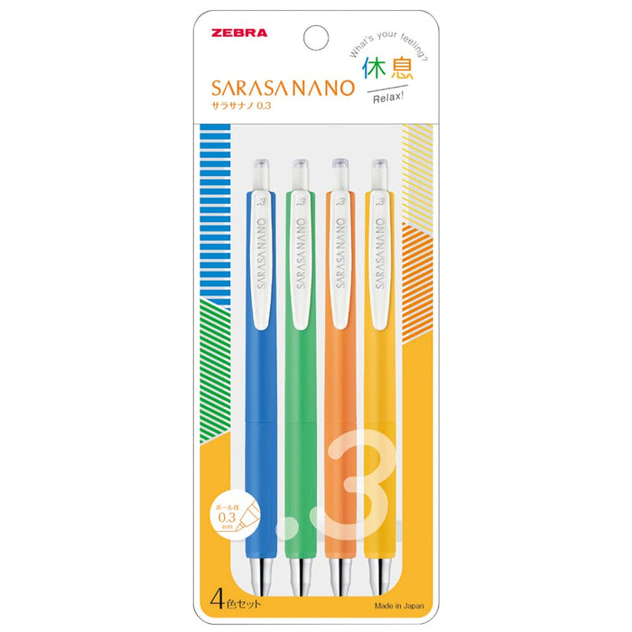 Zebra 0.3mm 4-Color Gel Ballpoint Pen Set - Sarasanano Series Jjh72-4C-Ky