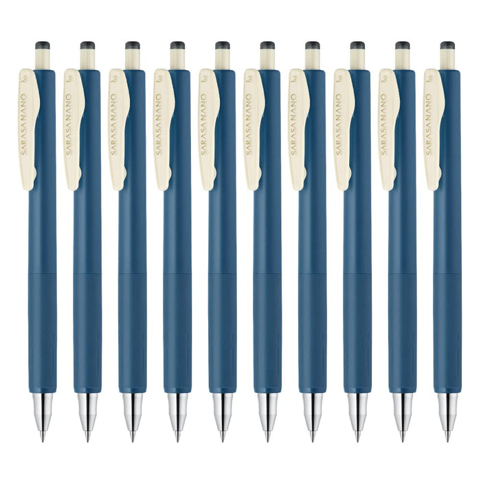 Zebra Sarasanano Blue Gray Gel Ballpoint Pen 0.3mm 10-Pack-Kiichin - The #1 Place for Japanese Goods in Your Hand!