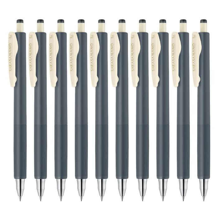 Zebra Sarasanano 0.3mm Dark Gray Gel Ballpoint Pens Pack of 10-Kiichin - The #1 Place for Japanese Goods in Your Hand!