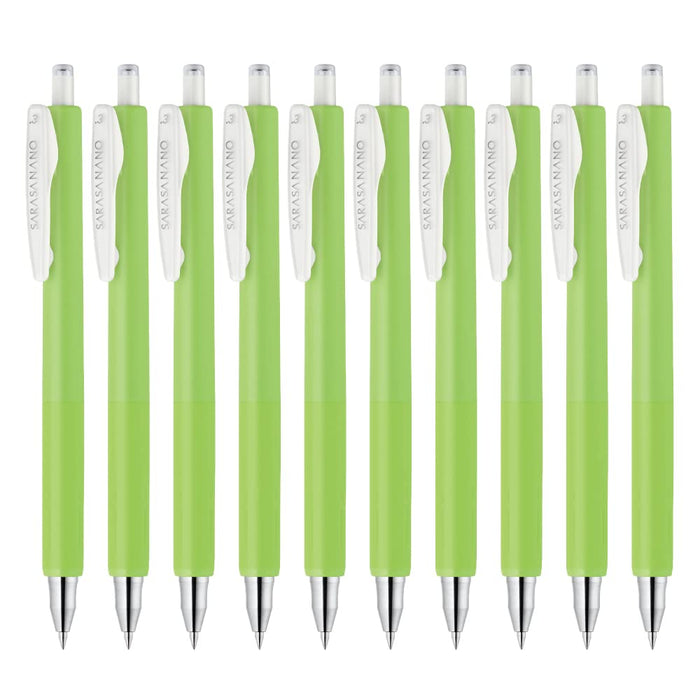 Zebra Sarasanano Gel Ballpoint Pen 0.3MM Light Green 10 Pack