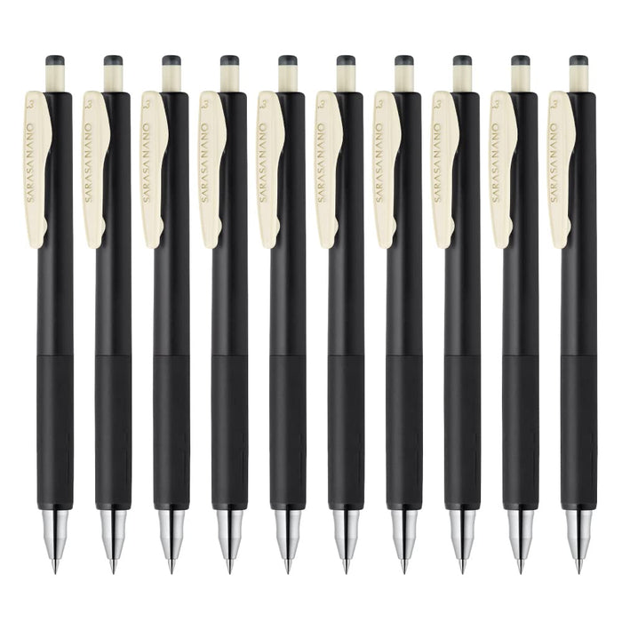 Zebra Sarasanano 0.3mm Gel Ballpoint Pen Sepia Black Ink Pack of 10-Kiichin - The #1 Place for Japanese Goods in Your Hand!
