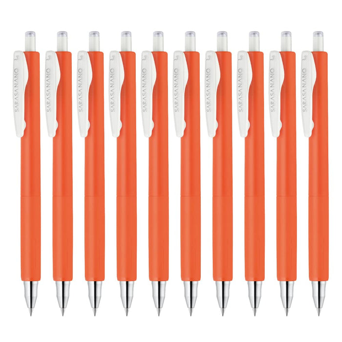 Zebra Sarasanano Gel Ballpoint Pen 0.3mm Vermillion Pack of 10-Kiichin - The #1 Place for Japanese Goods in Your Hand!