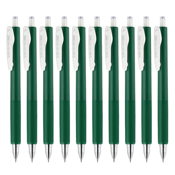 Zebra Sarasanano Viridian Gel Ballpoint Pen 0.3mm Pack of 10