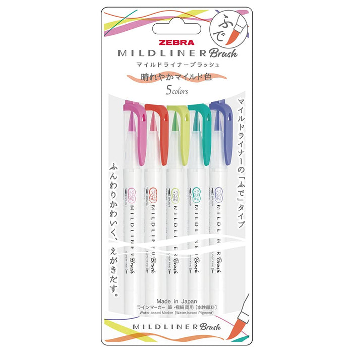 Zebra Brand Radiant Mild Color Highlighter Set Blush Toned 5 Brilliant Colors-Kiichin - The #1 Place for Japanese Goods in Your Hand!