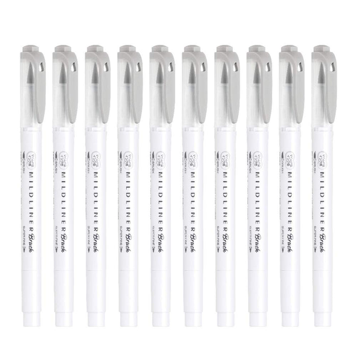 Zebra Mild Gray Highlighter Brush - Pack of 10 Mild Liner B-Wft8-Mgr