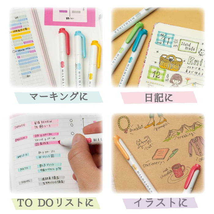 Zebra Brand Highlighter Pen Mild Liner Soft Color 5-Pack RC5- WKT7-5C-RC-N-Kiichin - The #1 Place for Japanese Goods in Your Hand!