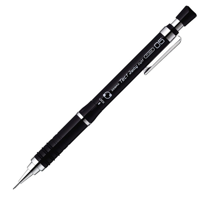 Zebra Tect Two Way Light Pure Black 0.5 Mechanical Pencil 10-Pack