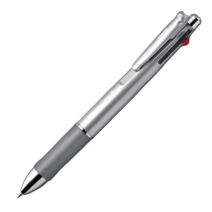 Zebra Silver Multi-Function 4 Color Pen with Sharp Clip-On - P-B4Sa2-S Model