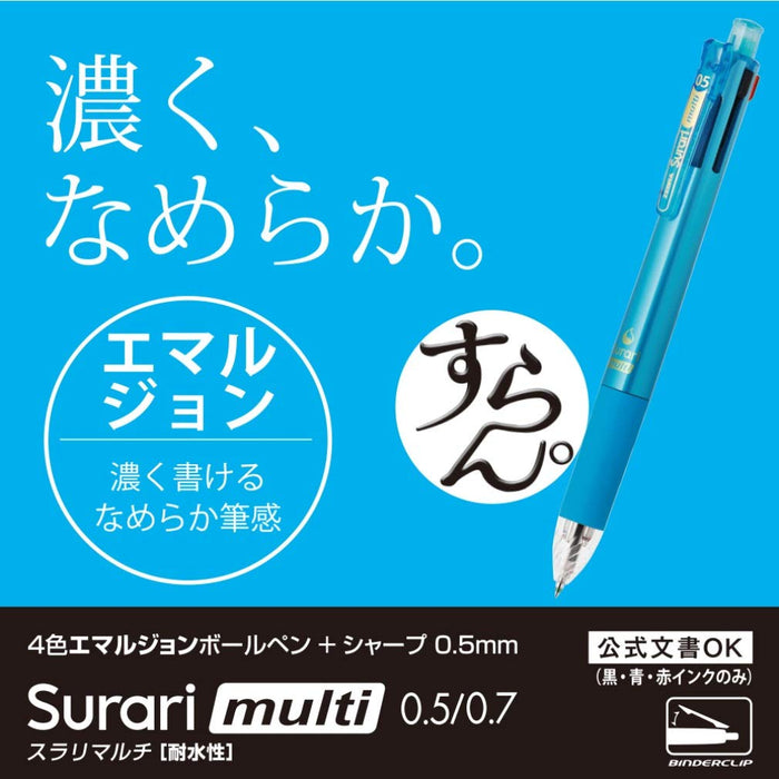 Zebra Multi-Function 4-Color Pen with 0.5 Black Sharp Slurry P-B4Sas11-Bk