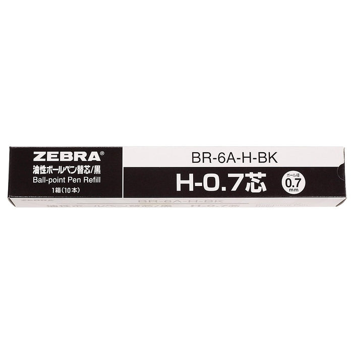 Zebra Black Oil-Based Ballpoint Pen Refill - H-0.7 Lead 10 Pieces Pack