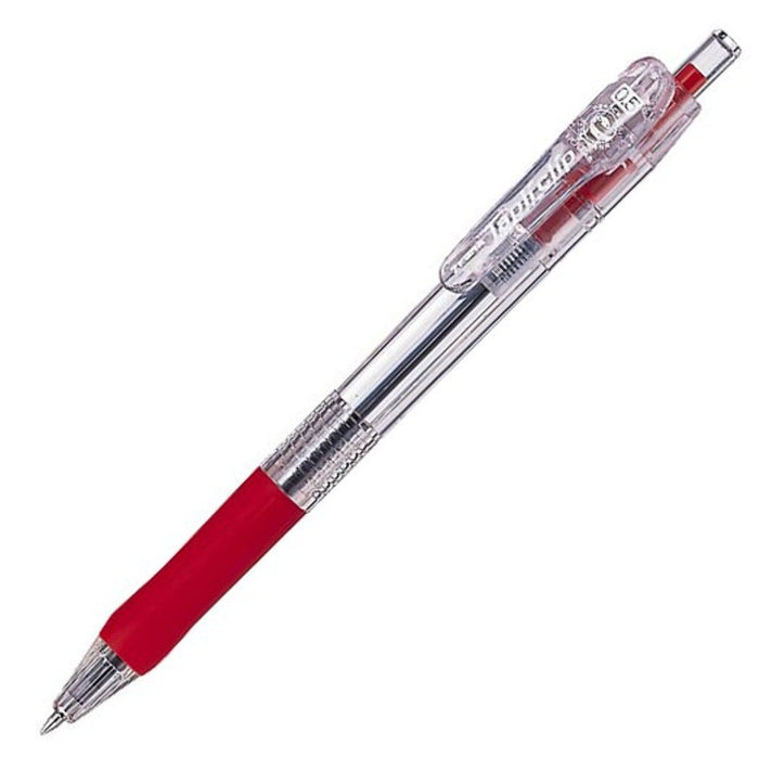 Zebra Oil-Based 0.5 Red Ballpoint Pen Tapuri Clip 10 Pieces Pack - B-Bns5-R