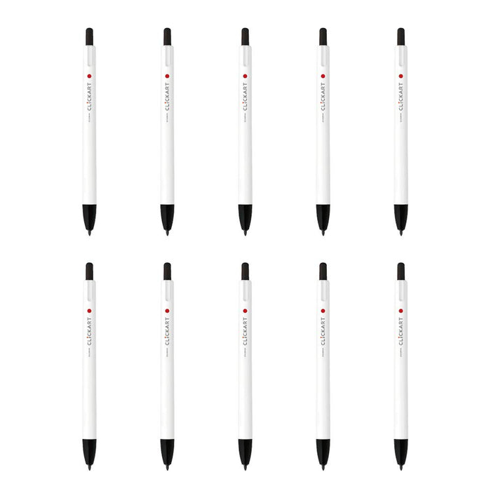 Zebra ClickArt Black Water-Based Pen Set 10 Pieces B-WYSS22-BK