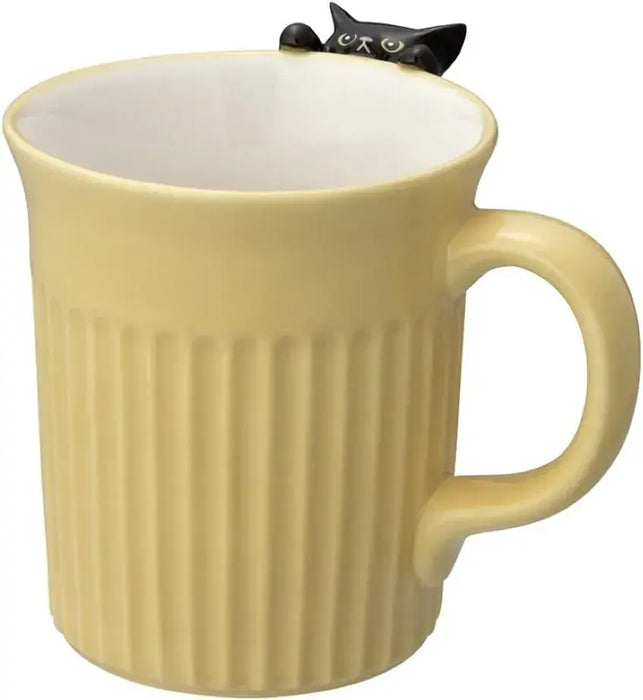 Decole Happy Cat Day Claw Sharpening Mug Cat Mug - Black Cat Staring Contest - 4527749863919