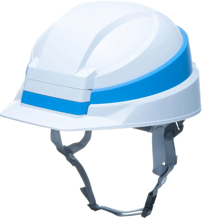 DIC Plastics Folding Helmet Safety Headgear - White/Blue Line
 - 4562116369878