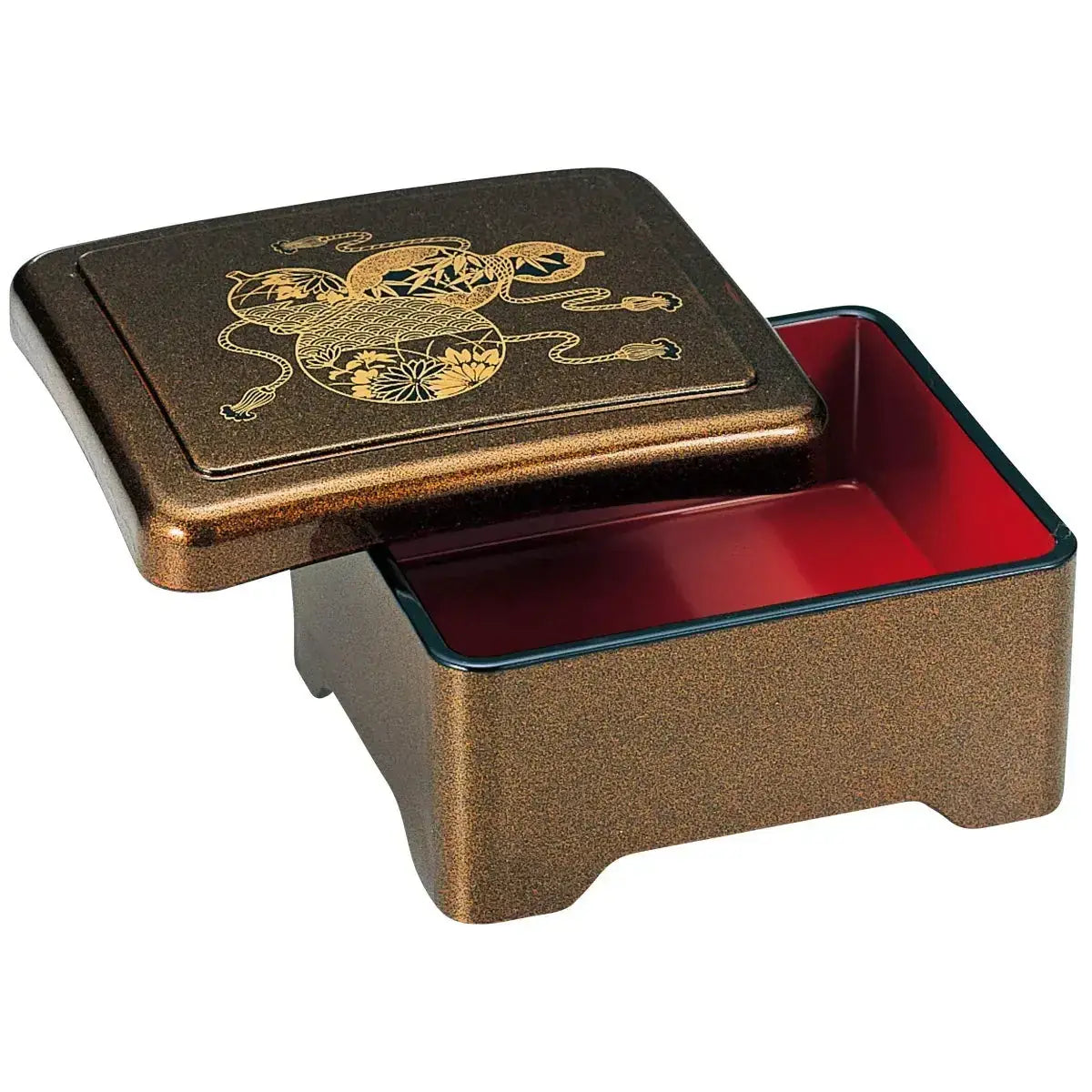 Fukui Craft Black Lacquered Jubako Bento Box 16.7x14.3x8cm