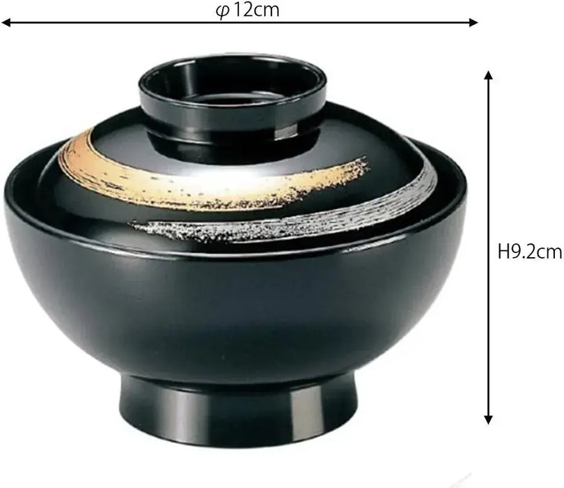 Fukui Craft Soup Bowl Black ABS 4.7 Inch Diameter 3.6 Inch Height