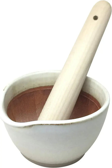 Genju Seitojo Motoshi Ishimi Silicone Bottom Mortar and Pestle Set - White Mat Small - 4956795050156