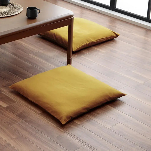 Ikehiko Corporation Zabuton Cover, Hakata Pattern, Solid Yellow