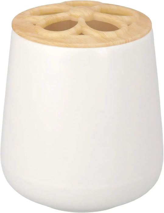 Katazuke Mino Ware Multi Stand Toothbrush Pen Holder - Snow White - 4595058815264