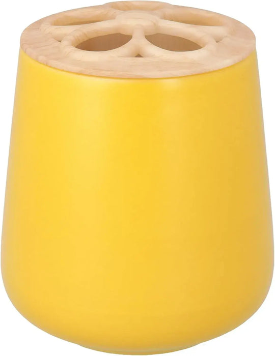 Katazuke Mino Ware Multi Stand Toothbrush Pen Holder - Yellow - 4595058815226