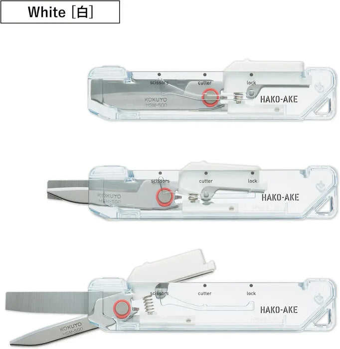 Kokuyo 2 Way Portable Box Opener Scissors White Standard Blade