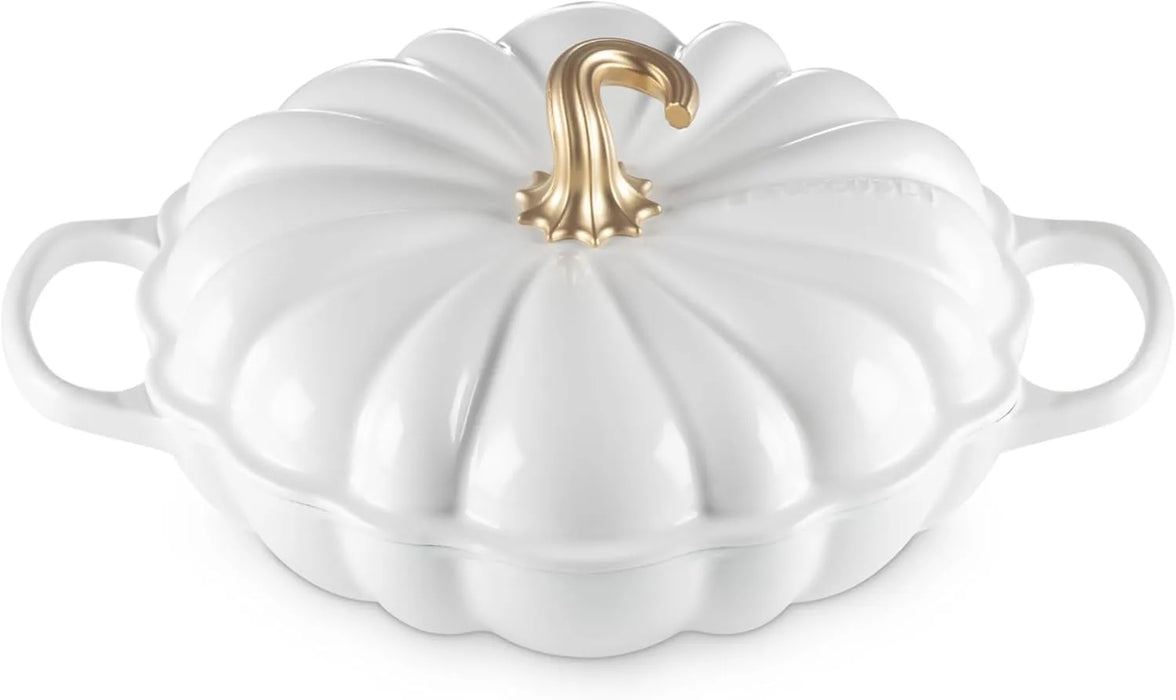 Le Creuset Enamel Cast Iron Pumpkin Blazer 2.75 Qt Olive Dutch Oven Le Creuset - White
 - 0024147340836