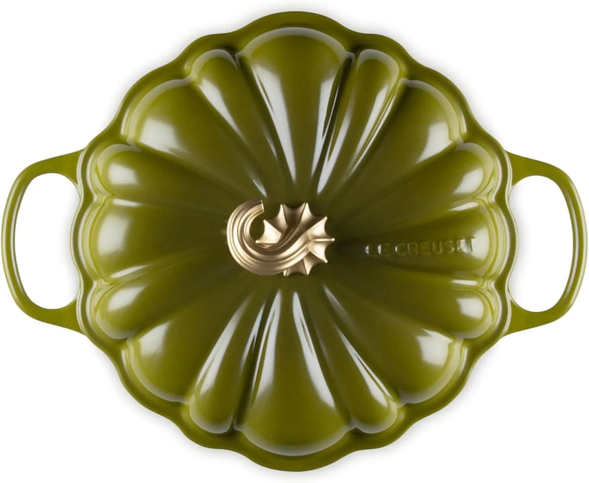 Le Creuset Enamel Cast Iron Pumpkin Blazer 2.75 Qt Olive Dutch Oven Le Creuset