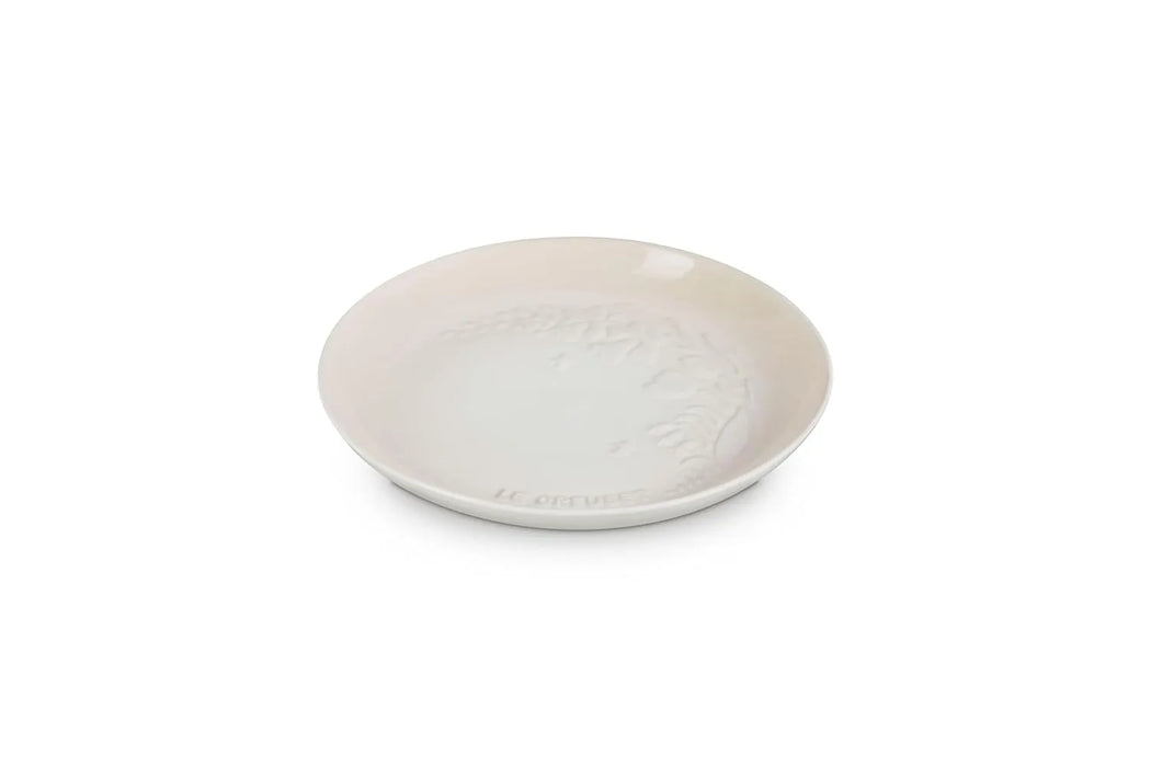 Le Creuset Sphere Plate 8.7 Inch Spring Relief Meringue Floral Heat Cold Resistant by Le Creuset