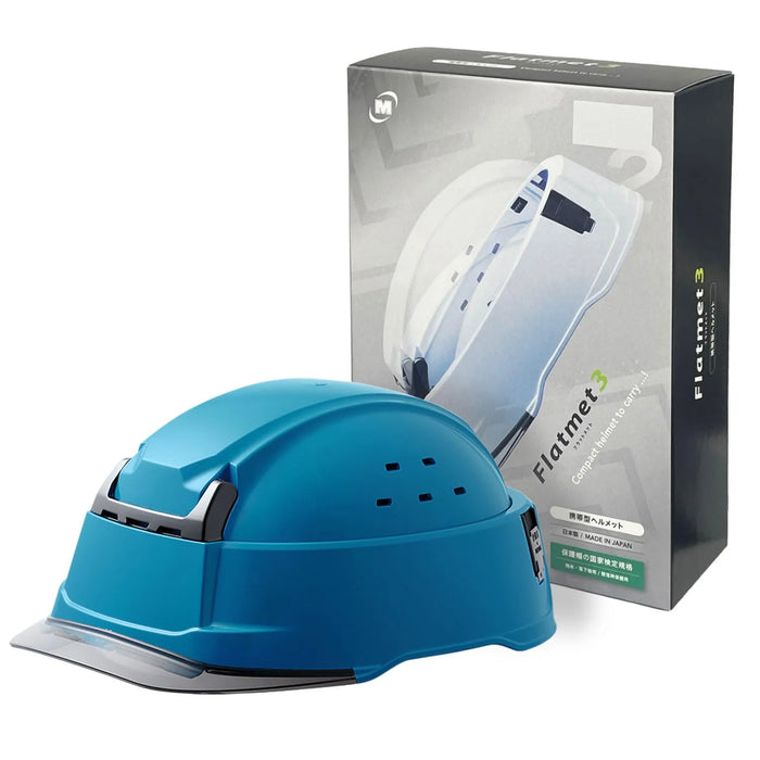 Midori Anzen Sct29 B Flat Mate 3 Folding Portable Helmet, Made Of Abs, Comes In Box, Blue/Blue