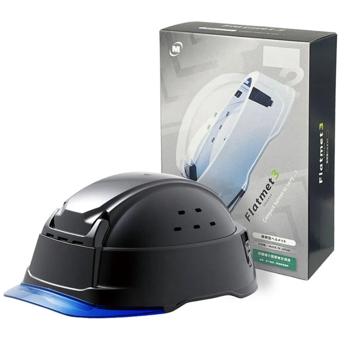 Midori Anzen SCT29B Flat Mate 3 Folding Portable Helmet ABS - Black/Blue
 - 4548890787237