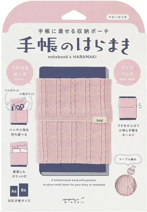 Midori Bookband Notebook Flapper - Babypink - 4902805623520