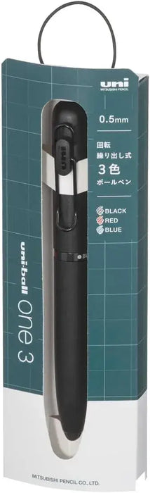 Mitsubishi Pencil Uni-ball One 3 Gel Ink Ballpoint Pen - Record Black 0.5mm - 4902778352854