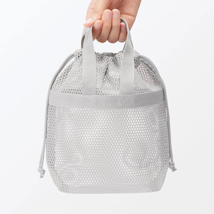 Muji 3D Mesh Drawstring Bag with Handles Pouch