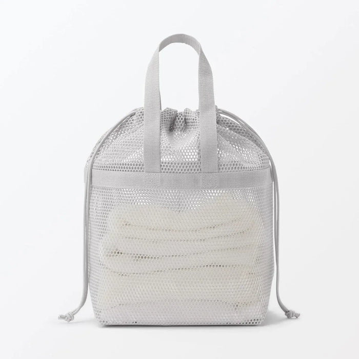 Muji 3D Mesh Drawstring Bag with Handles Pouch