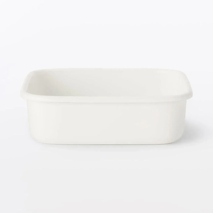 Muji Enameled Square Storage Container 6.3 Inch Compact Design