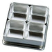 Murano Stainless Steel Press Condiment Container - 4 Square Pcs, 28.5x22.5x6cm - 4520785090547
