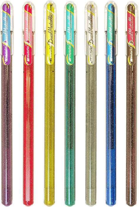 Pentel Glitter Pigment Ballpoint Pen Hybrid Dual Metallic Blue