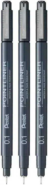 Pentel S20P1AD Water Based Pen Black Set of 3