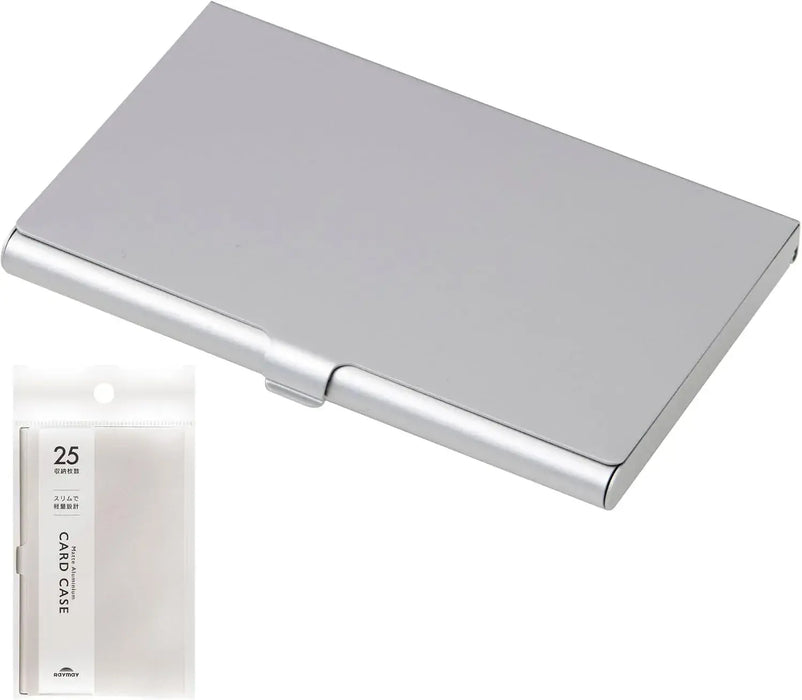 Raymay Fujii Aluminum Business Card Case - Silver 25 Sheet Capacity - 4902562524498